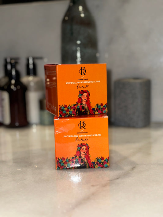 Exfoliante y crema blanqueadora.